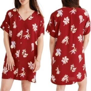 Madewell Novel Shift Dress in Bird Of Paradise Sz XS